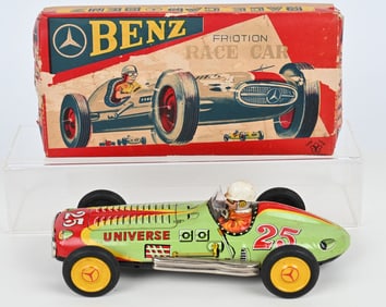 JAPAN TIN FRICTION BENZ RACE CAR w/ BOX