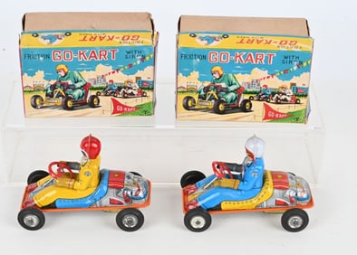 2- JAPAN TIN FRICTION GO KARTS w/ BOX
