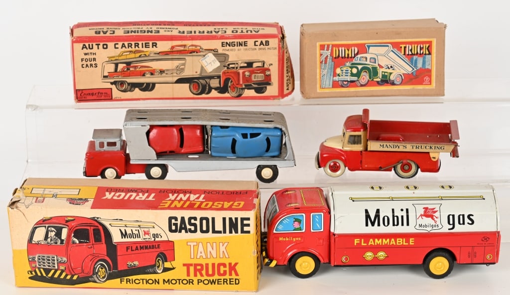 3- JAPAN TIN FRICTION TRUCKS w/ BOXES (1 of 7)