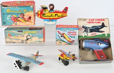 4- JAPAN TIN AIRPLANE TOYS w/ BOXES