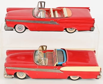 2- JAPAN TIN FRICTION 1950s FORD CONVERTIBLES