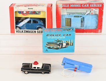 3- JAPAN REMOTE CONTROL TIN CARS w/ BOXES