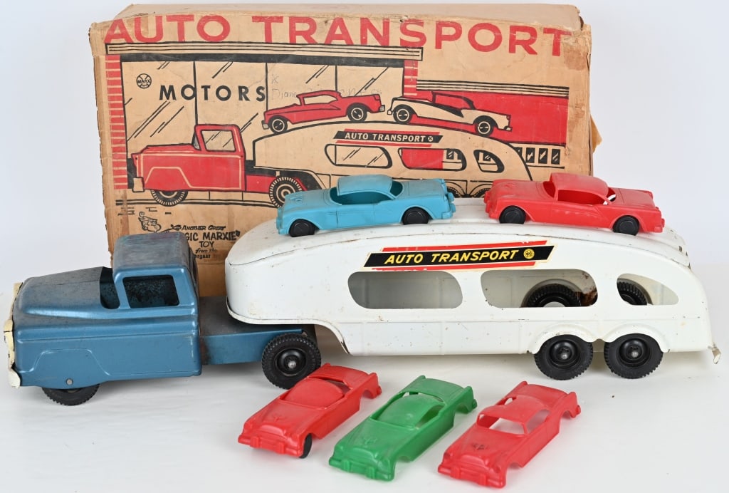 MARX PRESSED STEEL AUTO TRANSPORT w/ BOX (1 of 5)