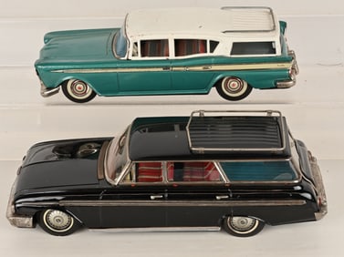 2- JAPAN TIN FRICTION STATION WAGONS