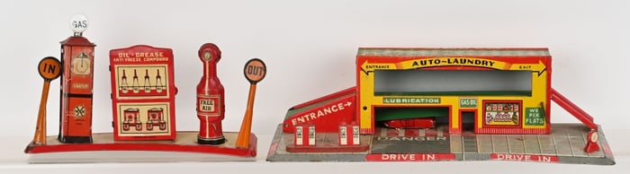 2- TIN GAS STATION TOYS