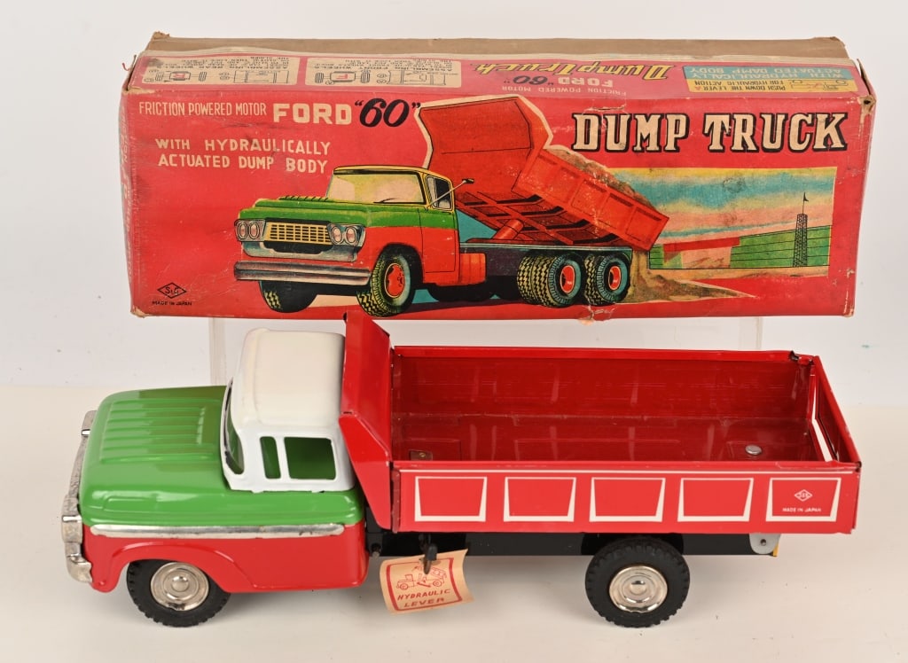 JAPAN TIN FRICTION 1960 FORD DUMP TRUCK w/ BOX (1 of 7)