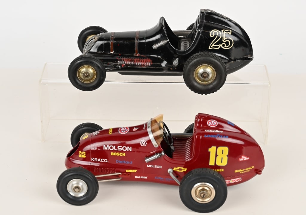 OHLSSON & RICE & McCOY RACE CARS: Ohlsson and Rice is complete and restored condition. McCoy Champion is all original. Largest 10" Excellent