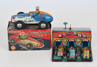 JAPAN AUTO RACE SET & SPEEDWAY RACER w/ BOX
