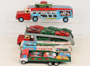 3- JAPAN TIN FRICTION CAR HAULERS