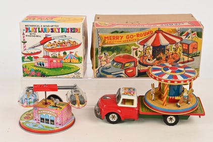 MERRY GO ROUND TRUCK & PLAYLAND SKY BUS RIDE