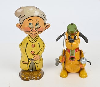 MARX TIN WINDUP DOPEY & PLUTO DRUM MAJOR