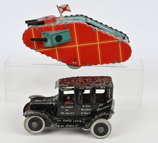 MARX TIN WINDUP OLD TIMER & TANK