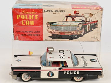 JAPAN BATTERY OP LINCOLN POLICE CAR w/ BOX