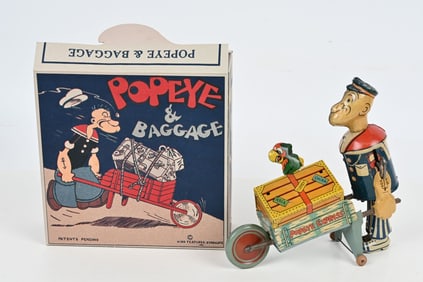 MARX TIN WINDUP POPEYE BAGGAGE