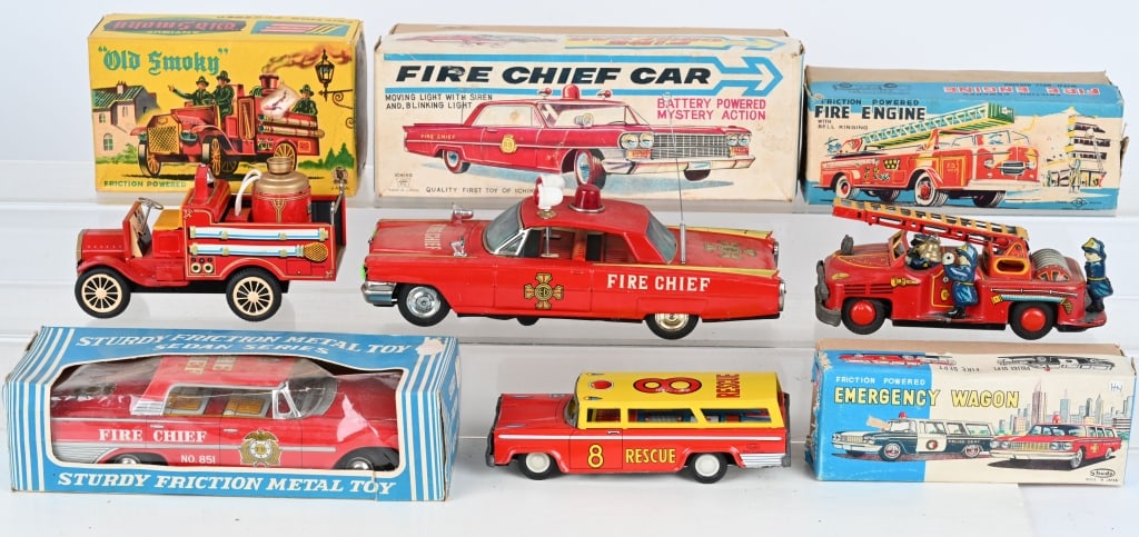 5- JAPAN TIN FRICTION FIRE VEHICLES (1 of 3)