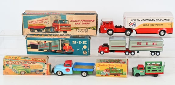 5- JAPAN TIN FRICTION TRUCKS w/ BOXES