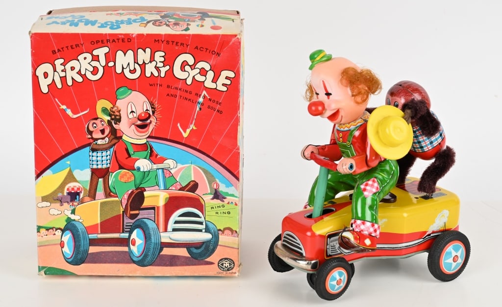 JAPAN BATTERY OP PIERROT MONKEY CYCLE w/ BOX (1 of 6)