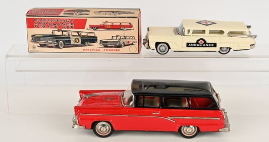 2- JAPAN TIN FRICTION STATION WAGONS