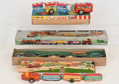 3- JAPAN TIN TRAINS IN BOXES