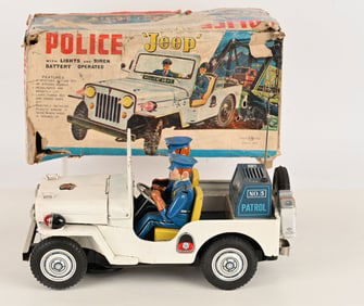 14" JAPAN BATTERY OP POLICE JEEP w/ BOX