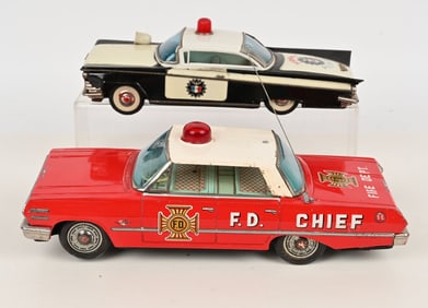 JAPAN TIN HIGHWAY PATROL & FIRE DEPARTMENT CARS
