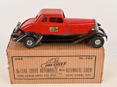 HOGE WINDUP DELUXE COUPE FIRE CHIEF w/ BOX