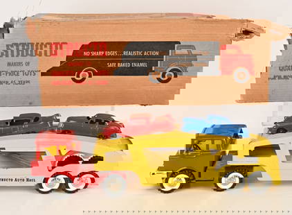 STRUCTO AUTO HAULER w/ BOX: All original and comes with Cars. Boxed 21" Excellent