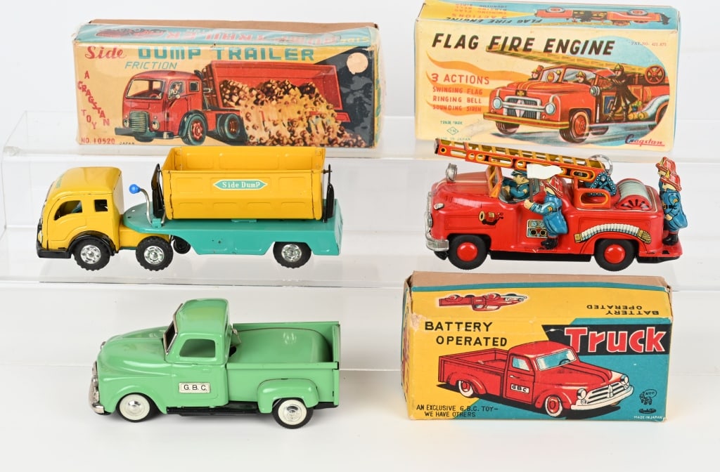 3- JAPAN TIN FRICTION TRUCKS w/ BOXES (1 of 6)