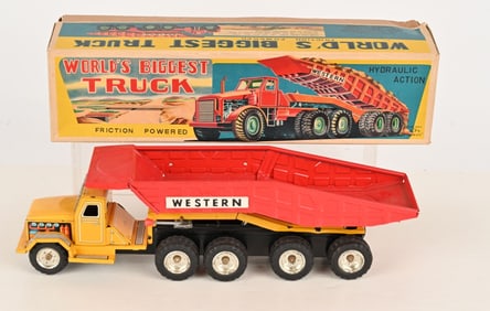 JAPAN TIN FRICTION WORLDS BIGGEST TRUCK w/ BOX