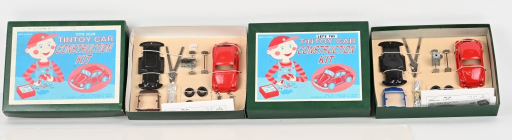2- JAPAN TIN VOLKSWAGEN CONSTRUCTION KITS MIB: New Old Stock. Boxed 10" Excellent