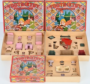 3- TOOTSIETOY FURNITURE SETS w/ BOXES