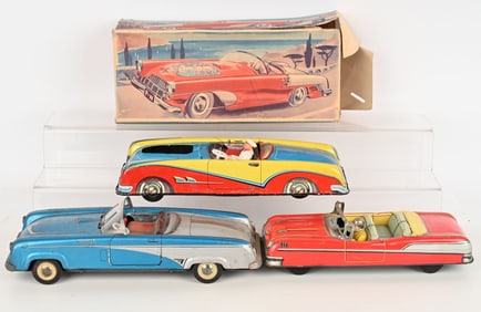 3- GERMAN TIN TOY CARS