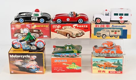 LOT OF RED CHINA TOYS NOS