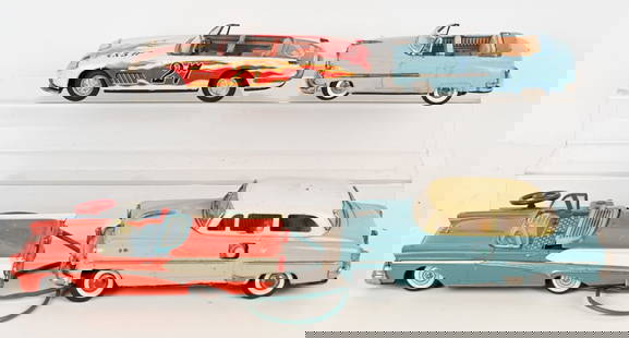 LOT OF JAPAN TIN TOY CARS: Lot of Japan tin toy cars. Conditions vary. largest 11" AS-IS