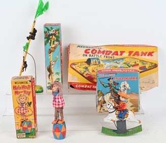 4- JAPAN TIN WINDUP TOYS w/ BOXES