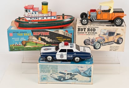 JAPAN BATTERY OP CARS & TUG BOAT
