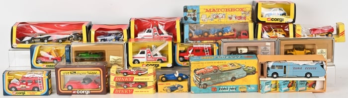 LOT OF CORGI VEHICLES w/ BOXES