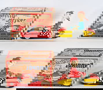 MARX TIN WINDUP DAN & DOTTIE DRIVER CARS w/ BOXES: Both all original and in greta shape. Windup work. Boxed 7" Excellent
