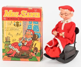 JAPAN MRS SANTA IN MUSICAL ROCKIN CHAIR w/ BOX