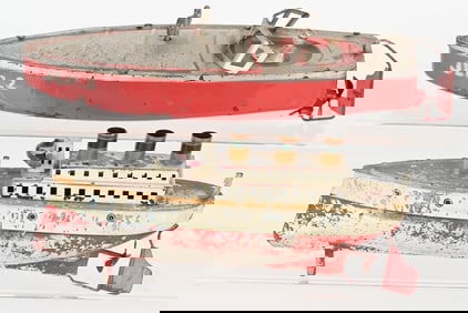 JEP TIN WINDUP SPEED BOAT No. 2 & GERMAN SHIP