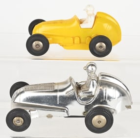 2- MARX PLASTIC MECHANICAL RACE CARS