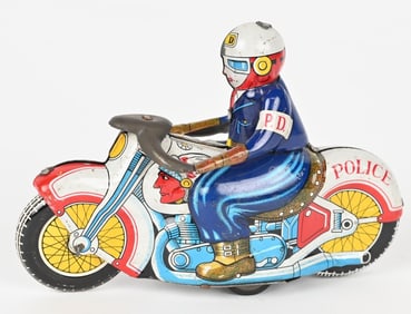 JAPAN TIN FRICTION POLICEMAN ON INDIAN MOTORCYCLE