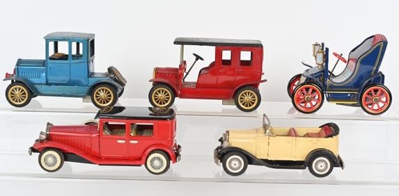 5- JAPAN TIN FRICTION OLD TIMER CARS