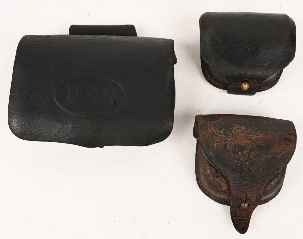 CIVIL WAR ACCOUTREMENT CAP & FUZE BOX LOT ARMY USN