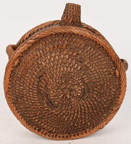 MID-19th CENTURY WOVEN WICKER OR GRASS CANTEEN