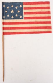 RARE SMALL 13 STAR PRINTED FLAG CIRCA 1860's