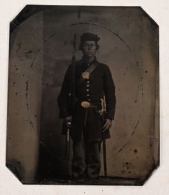CIVIL WAR FEDERAL ARMED TINTYPE MISSISSIPPI RIFLE