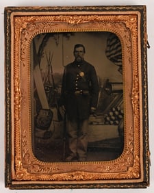 WELL ARMED CIVIL WAR SOLDIER RIFLE BENTON BARRACKS