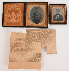 CIVIL WAR NAMED FEDERAL ARMED SOLIDER AMBROTYPE
