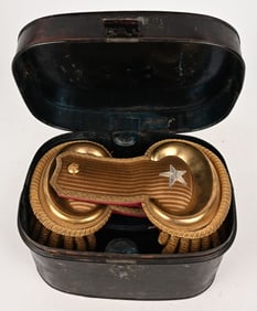 PAIR OF CIVIL WAR CASED GENERAL'S EPAULETS